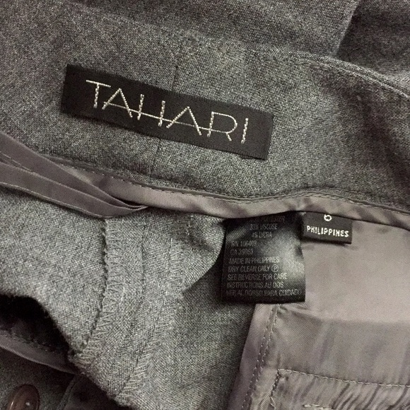TAHARI HEATHER GRAY 2 PC PANT BLAZER SUIT SET 6 - Picture 10 of 16